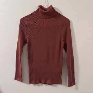 INC International Concepts Rust Cowl Turtleneck Sweater
